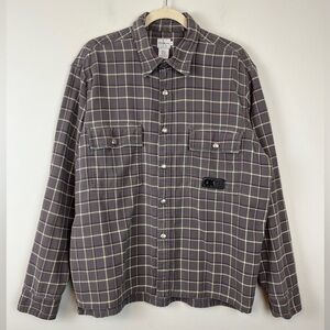 Vintage Calvin Klein Jeans Plaid Logo Snaps Shacket Shirt Cotton Large